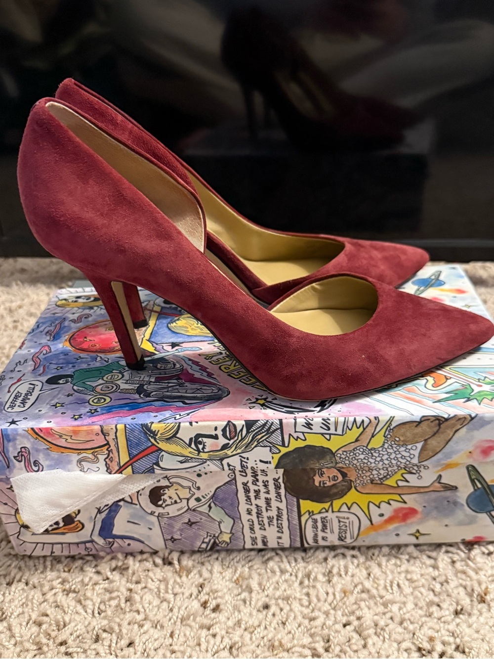 EUC Ann Taylor Burgundy Suede D’Orsay Pumps